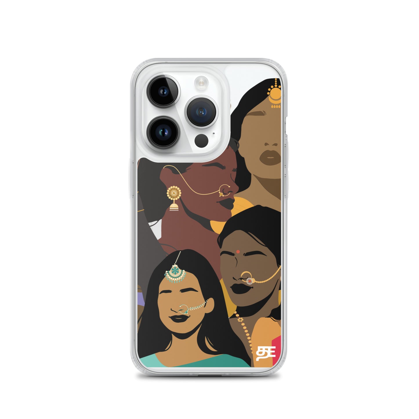 faces of tamil magsafe iphone 14 pro clear case from the tamil era