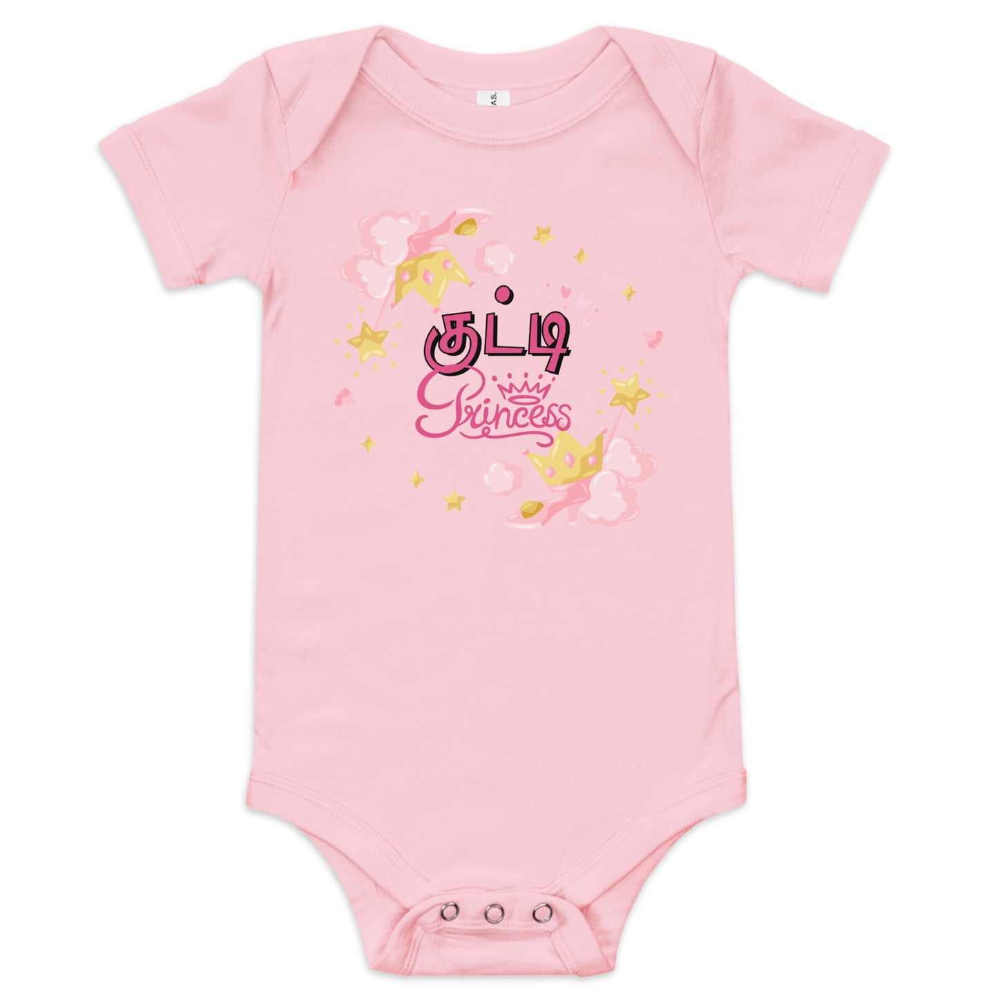 kutty princess girls pink baby bodysuit from the tamil era