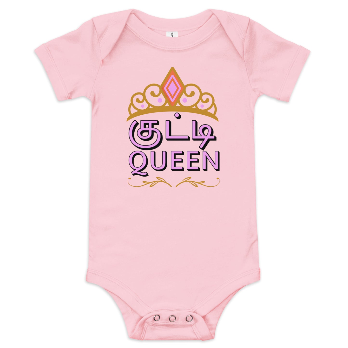 kutty queen girls pink baby bodysuit from the tamil era