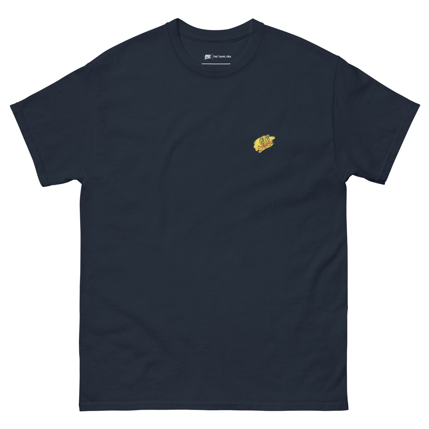 mens navy flame lily brushstroke tshirt from the tamil era