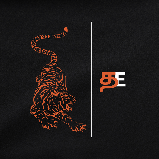 mens orient tiger logo tshirt design from the tamil era