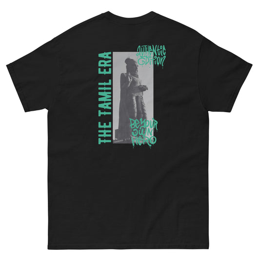 mens thiruvalluvar graffiti black tshirt back design from the tamil era