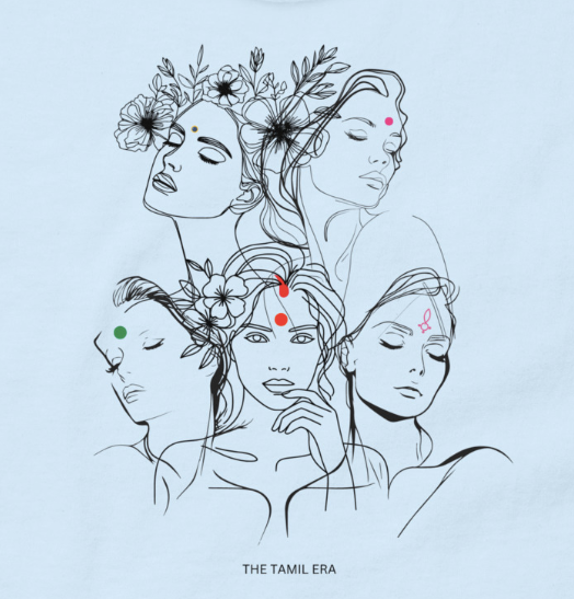 womens pottu series tshirt design from the tamil era