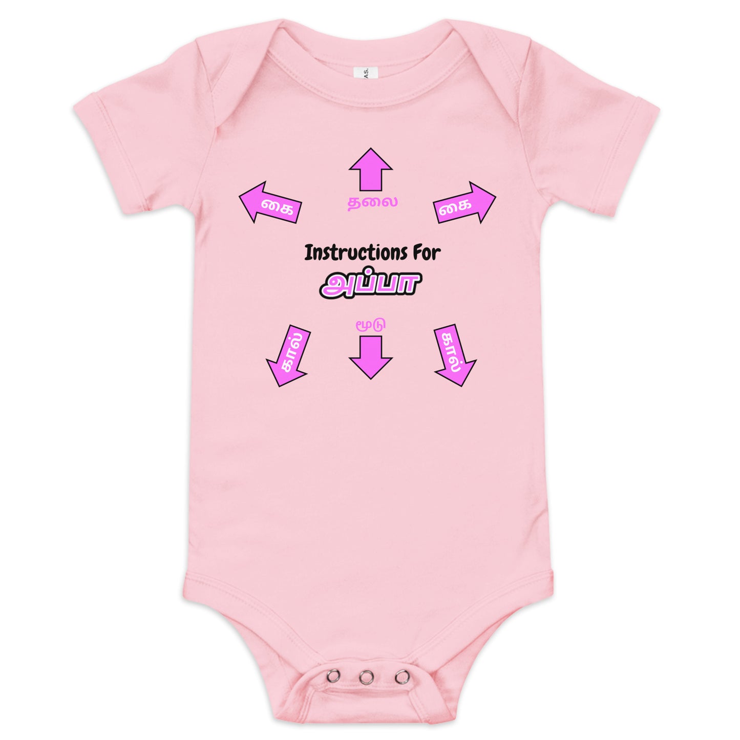 instructions for appa pink girls baby bodysuit from the tamil era 