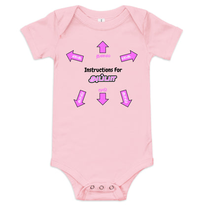 instructions for appa pink girls baby bodysuit from the tamil era 