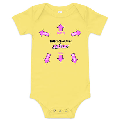 instructions for appa yellow girls baby bodysuit from the tamil era 