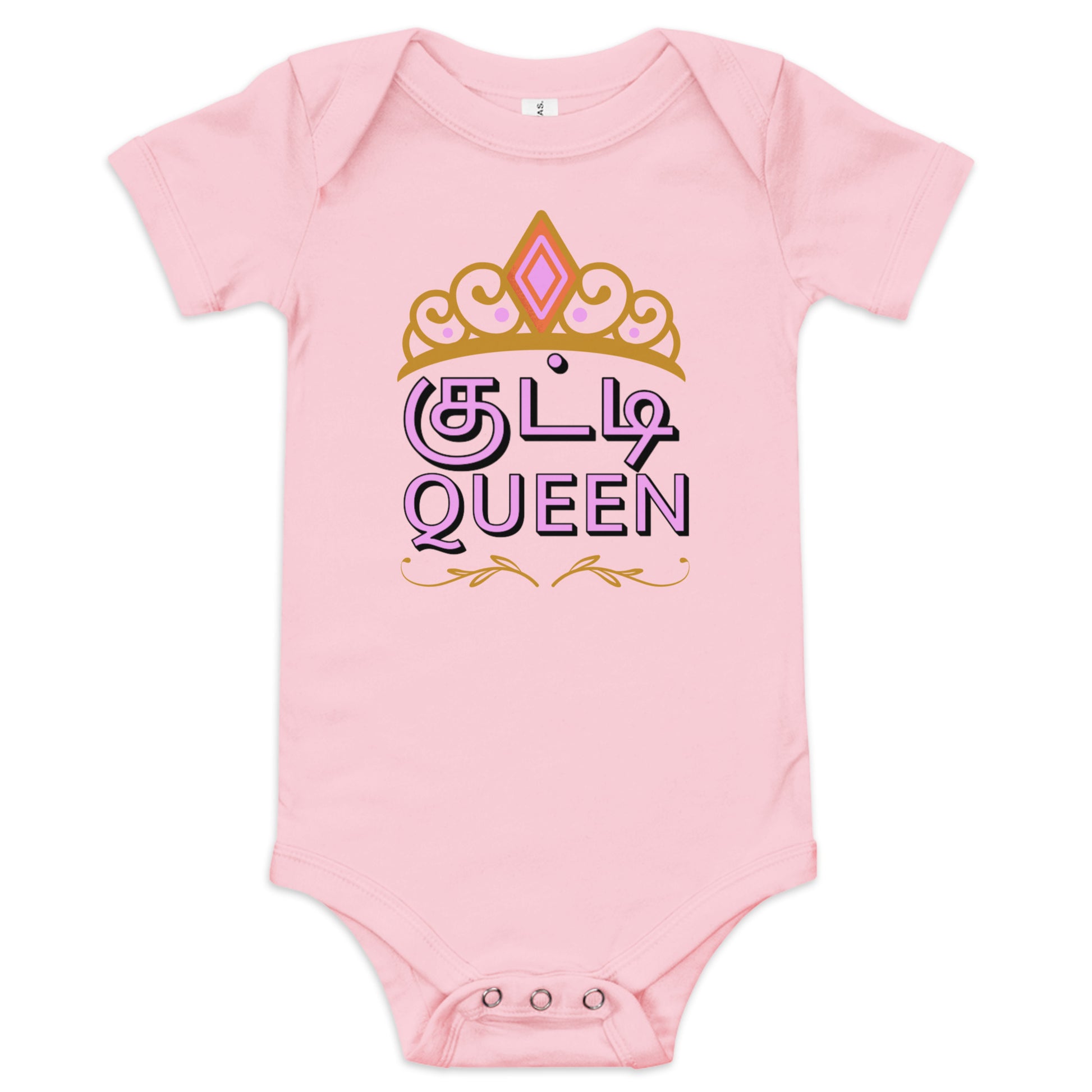 kutty queen girls pink baby bodysuit from the tamil era 