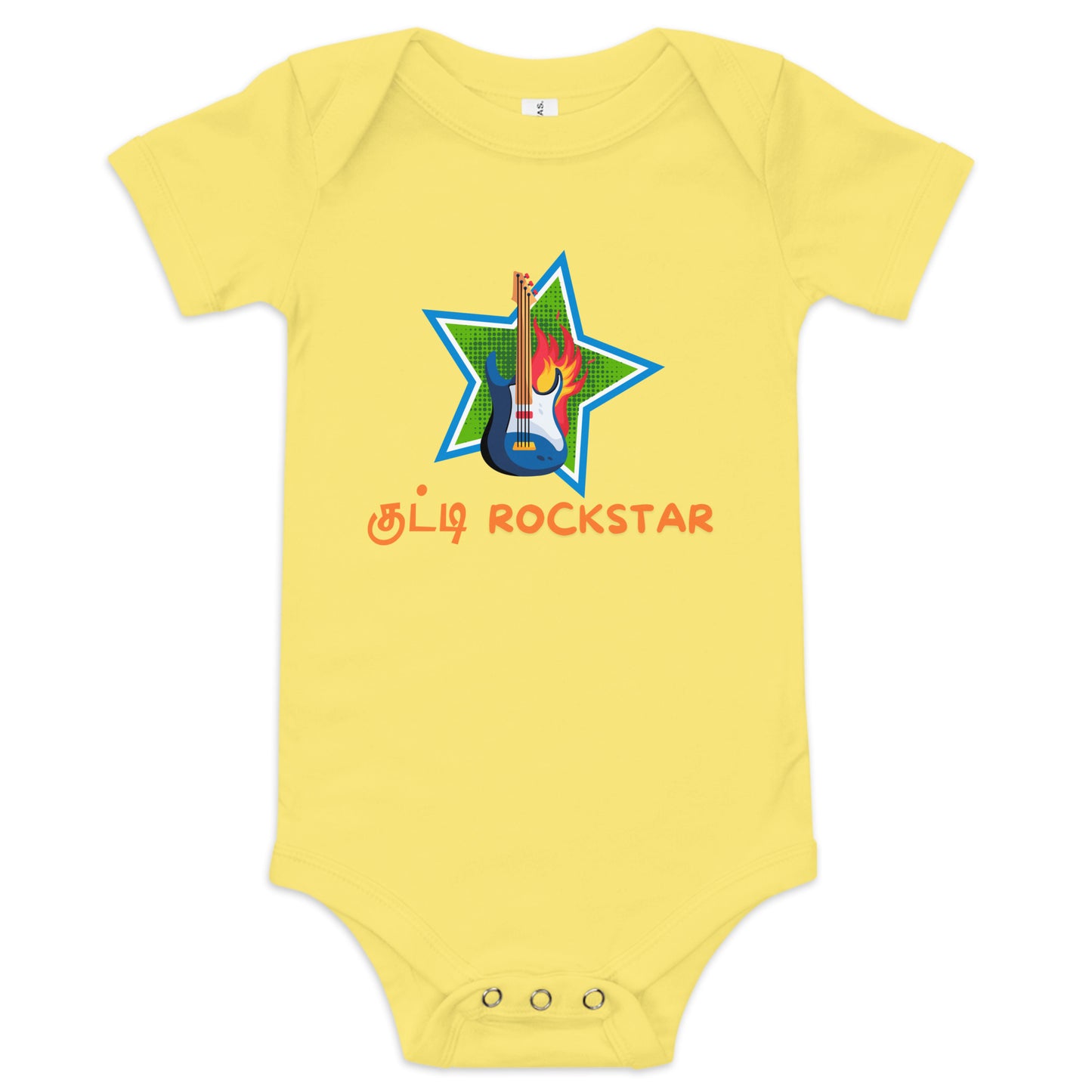 kutty rockstart boys yellow baby bodysuit from the tamil era 