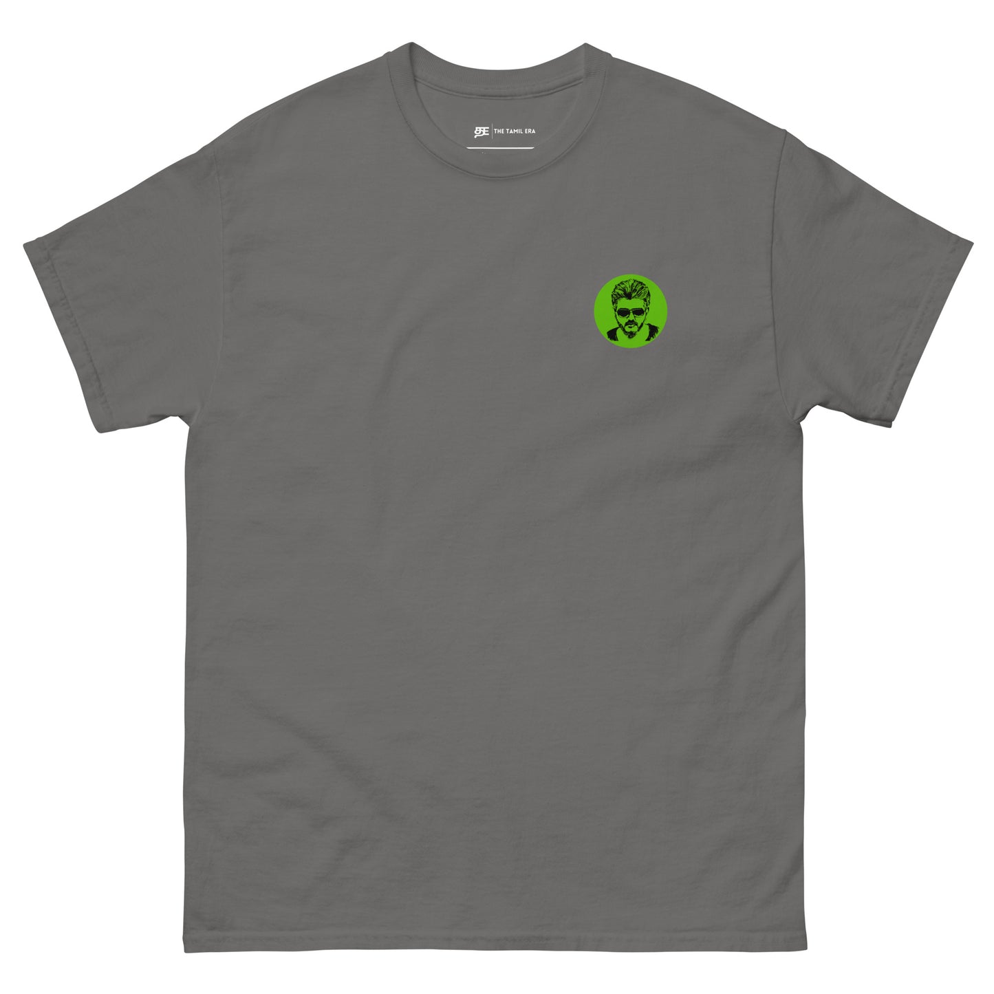 mens charcoal ajith logo t-shirt from the tamil era 
