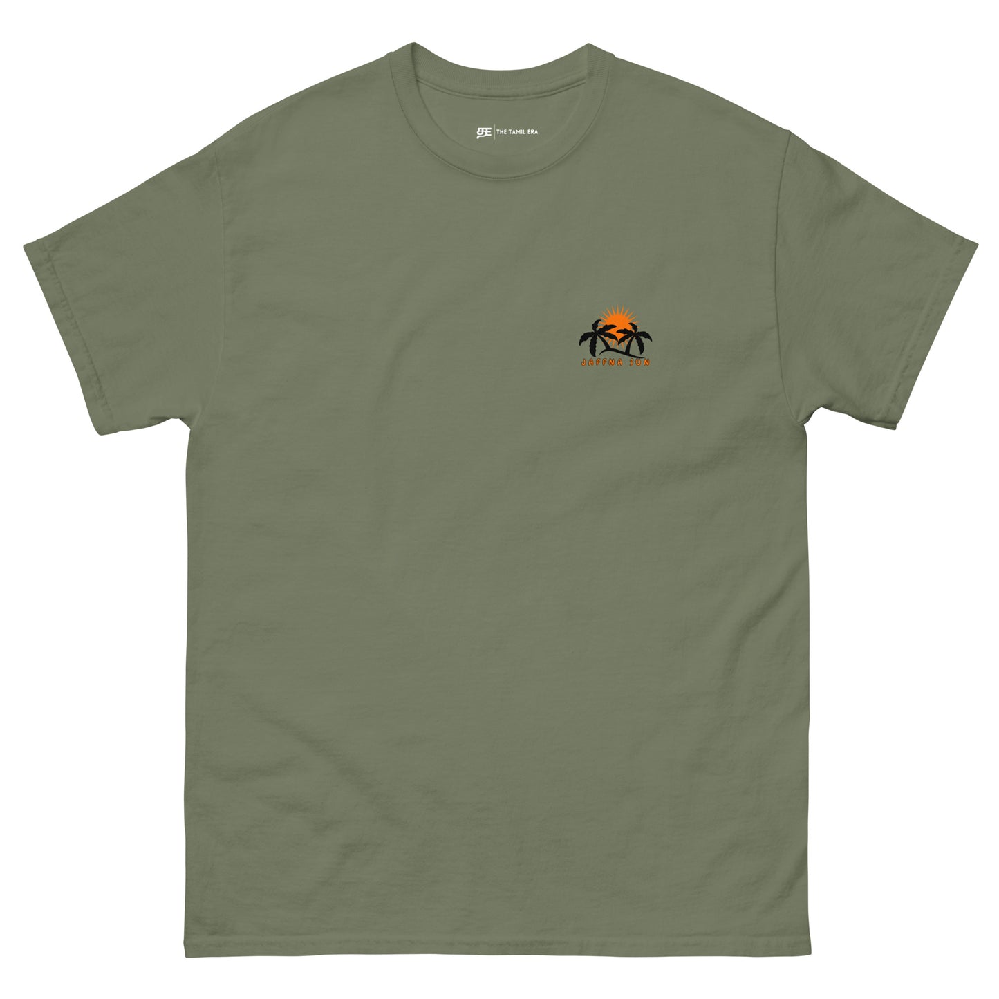 mens military green jaffna sun tshirt from the tamil era 