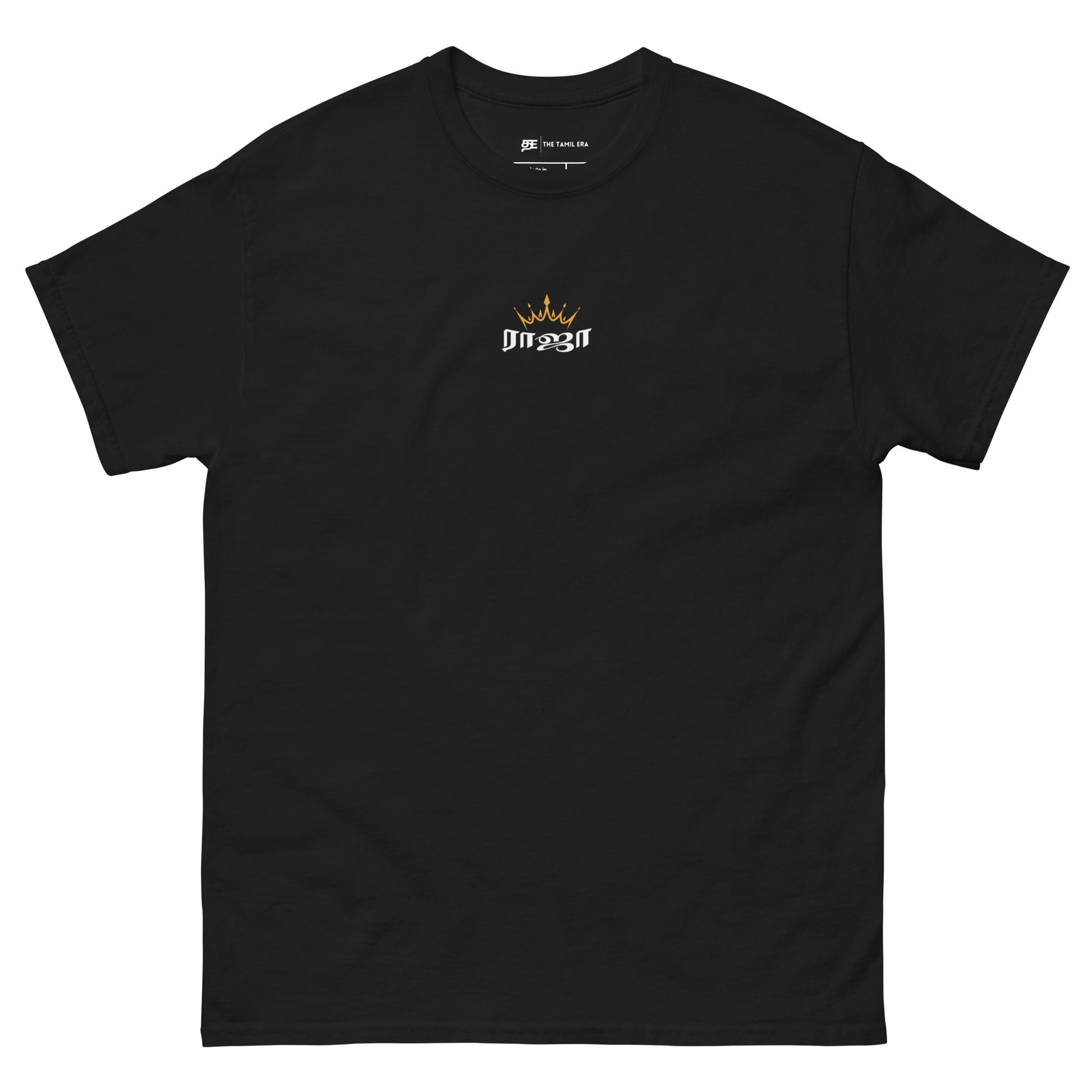 mens raja crown black tshirt from the tamil era 