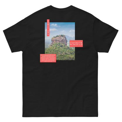 mens sigiriya black tshirt back design from the tamil era