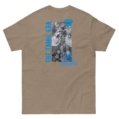 mens sri lanka coast graffiti brown savana tshirt back design from the tamil era