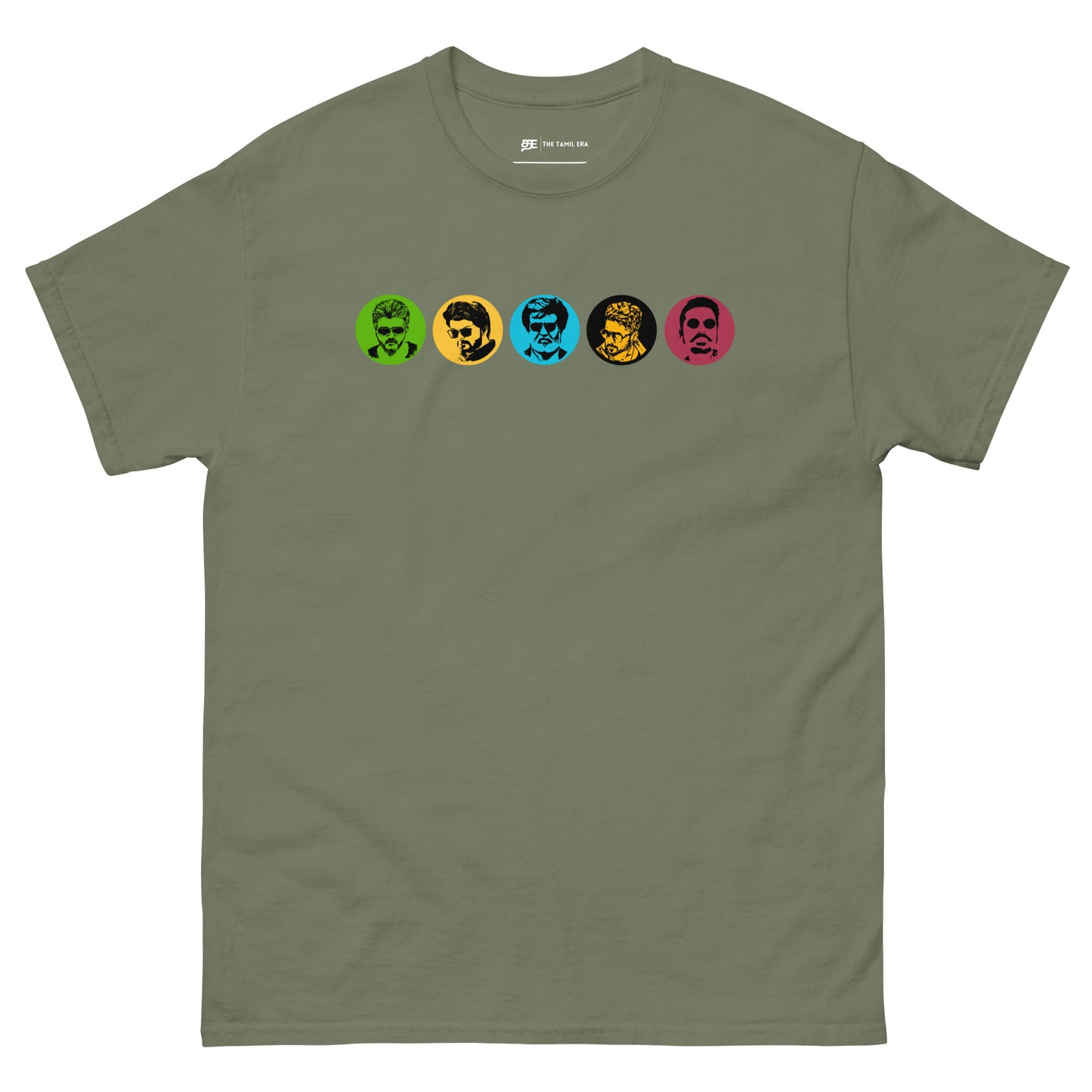 mens superstar kollywood cast military green tshirt from the tamil era 