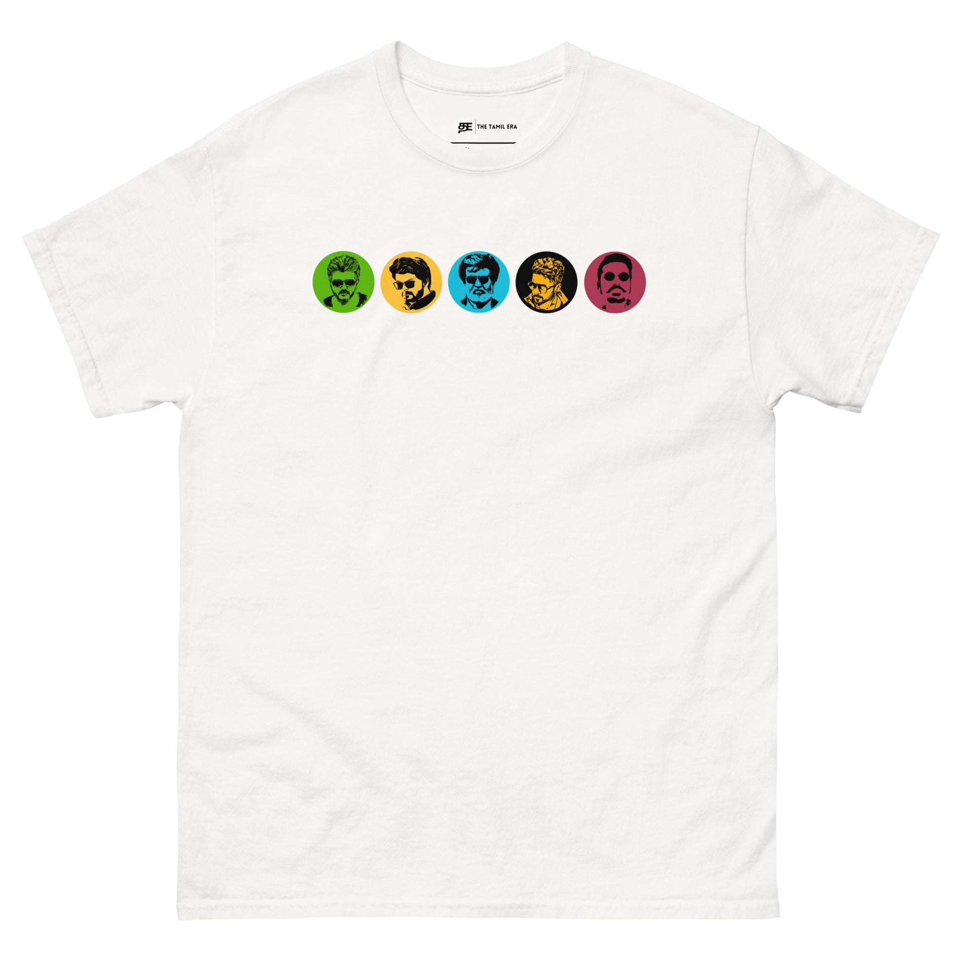 mens superstar kollywood cast white tshirt from the tamil era 