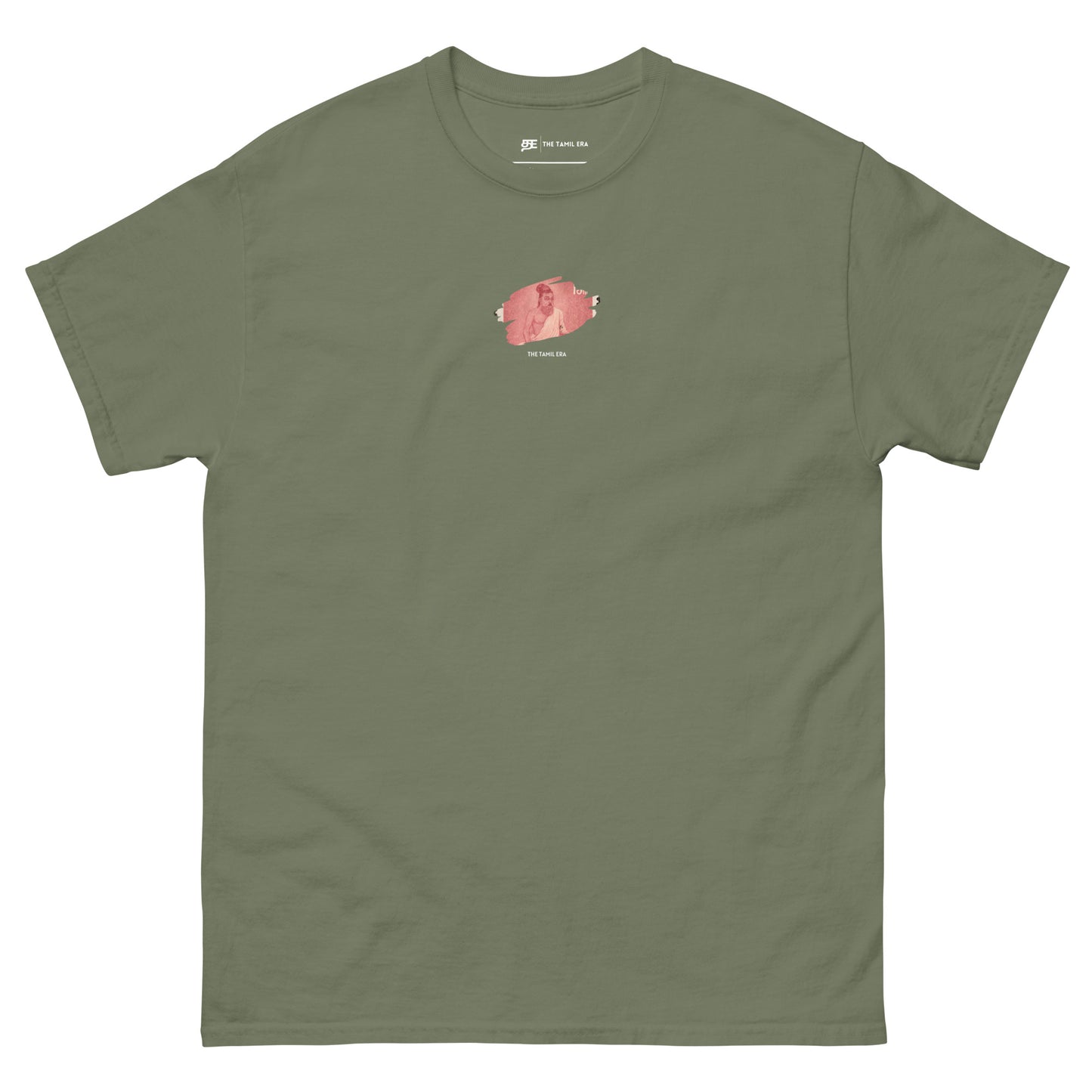 mens thiruvalluvar brushstroke military green tshirt from the tamil era 