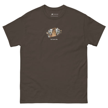 mens tiger eyes dark chocolate tshirt from the tamil era 