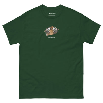 mens tiger eyes forest green tshirt from the tamil era 