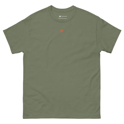 mens tiger graffiti tshirt front design military green from the tamil era 
