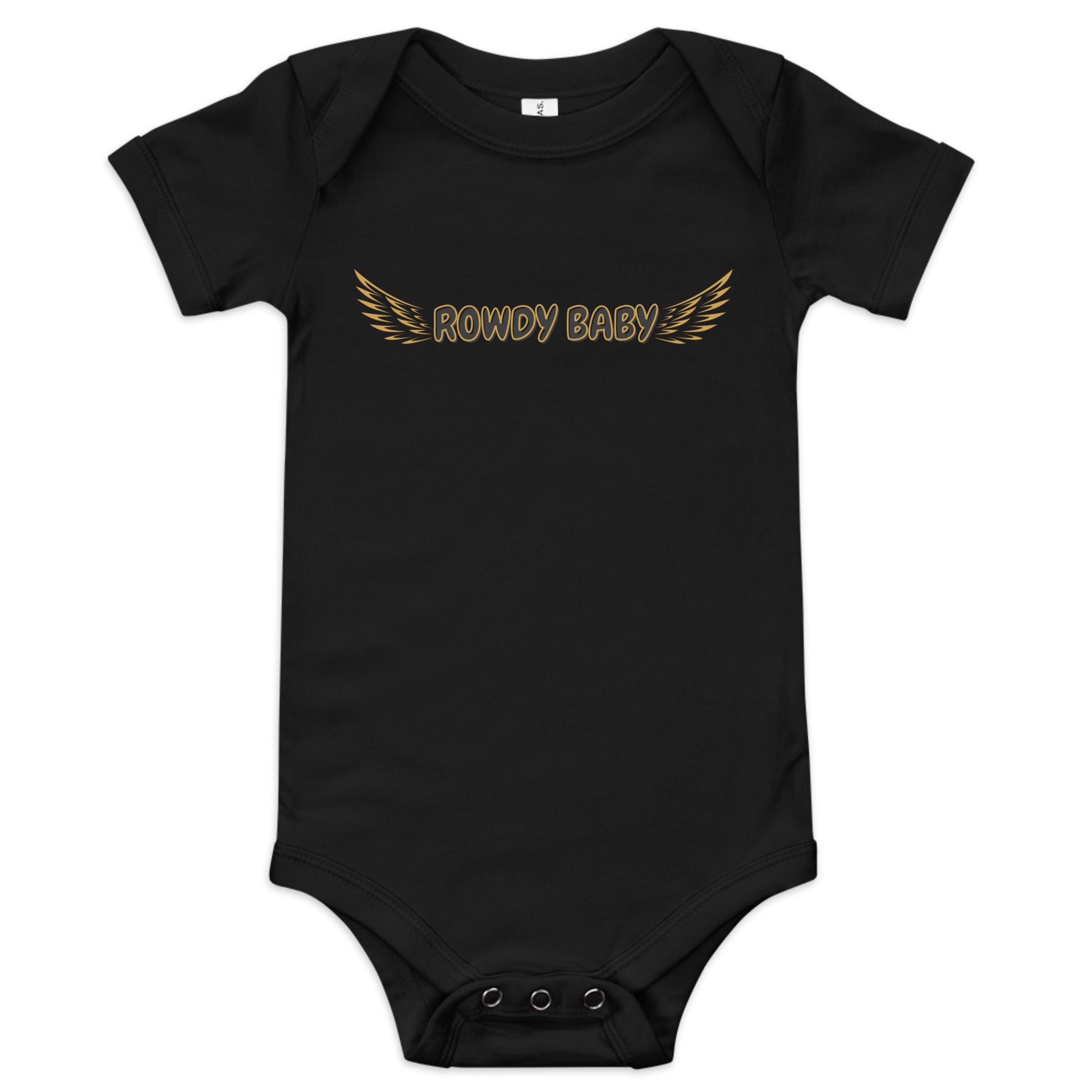 rowdy baby boys black baby bodysuit from the tamil era 