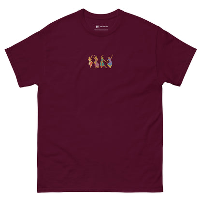 womens maroon bharatanatyam t-shirt from the tamil era 
