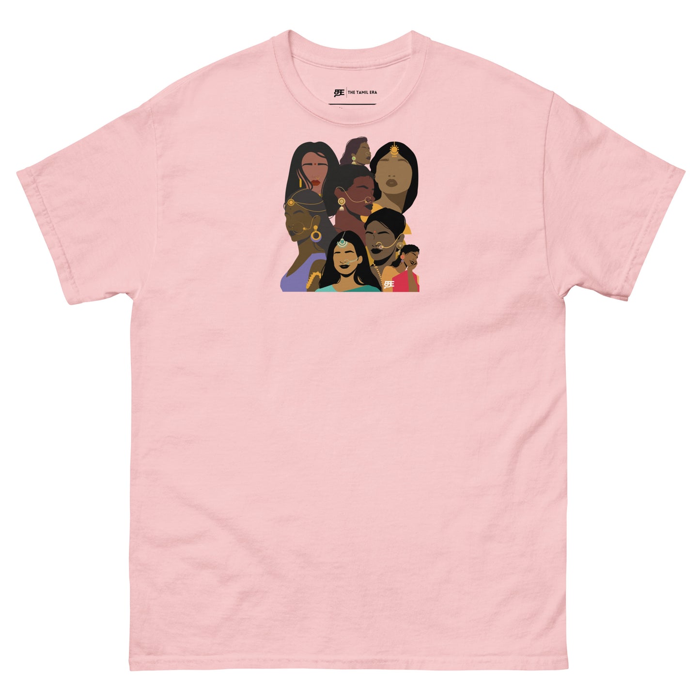 womens faces of tamil light pink t-shirt from the tamil era 