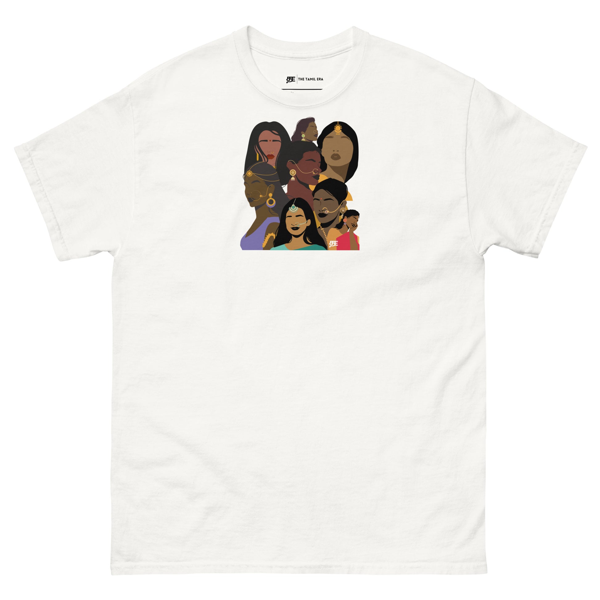 womens faces of tamil white t-shirt from the tamil era 