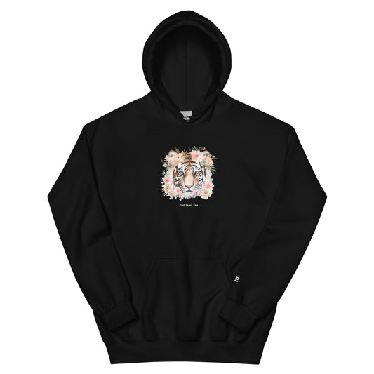 womens tiger face black hoodie from the tamil era 