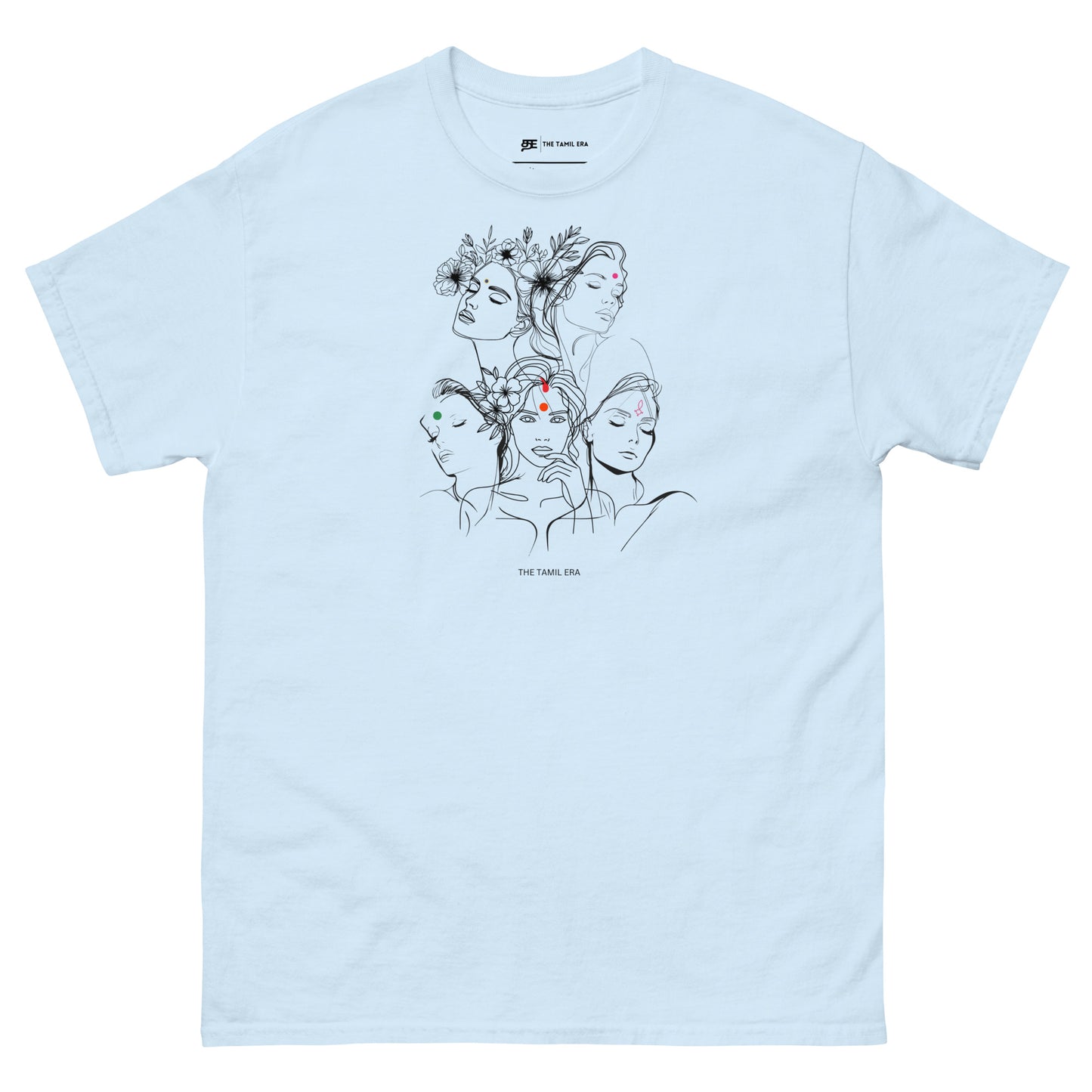 womens pottu series light blue tshirt from the tamil era