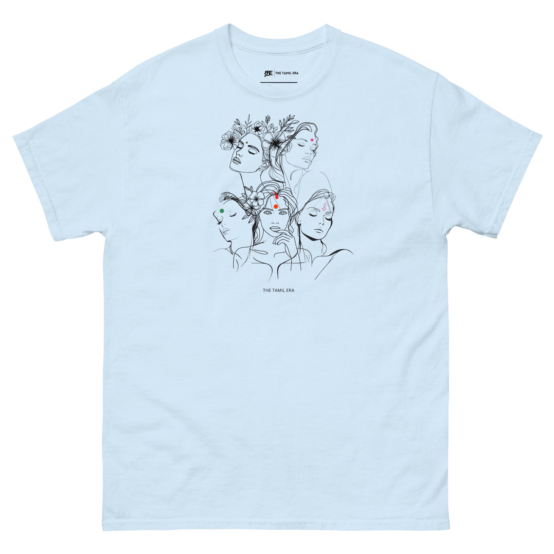 womens pottu series light blue tshirt from the tamil era