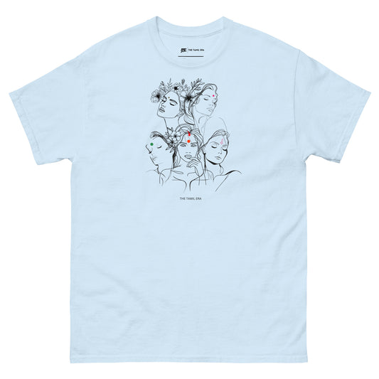 womens pottu series light blue tshirt from the tamil era