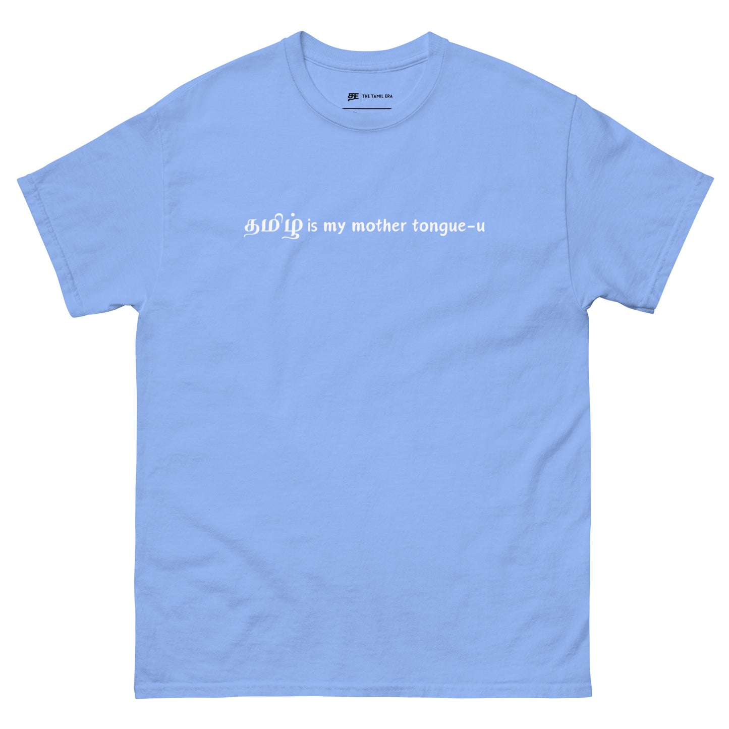 womens tamizh is my mother tongue-u carolina blue tshirt from the tamil era 